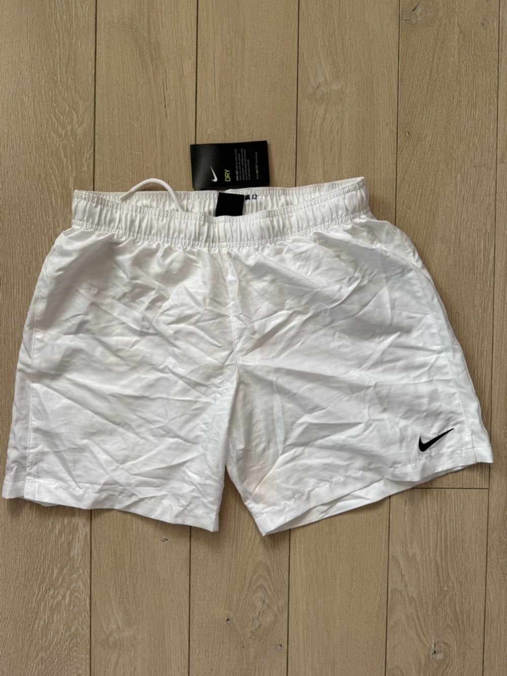 Nike Women’s White Athletic Shorts Logo Embroidered Size Large